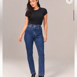 Abercrombie and Fitch Curve Love The Slim Straight Ultra High Rise Jean